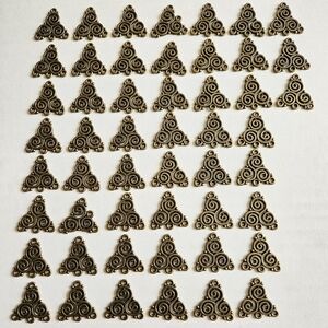Antique Bronze Triskele Charms - Lot Of 51